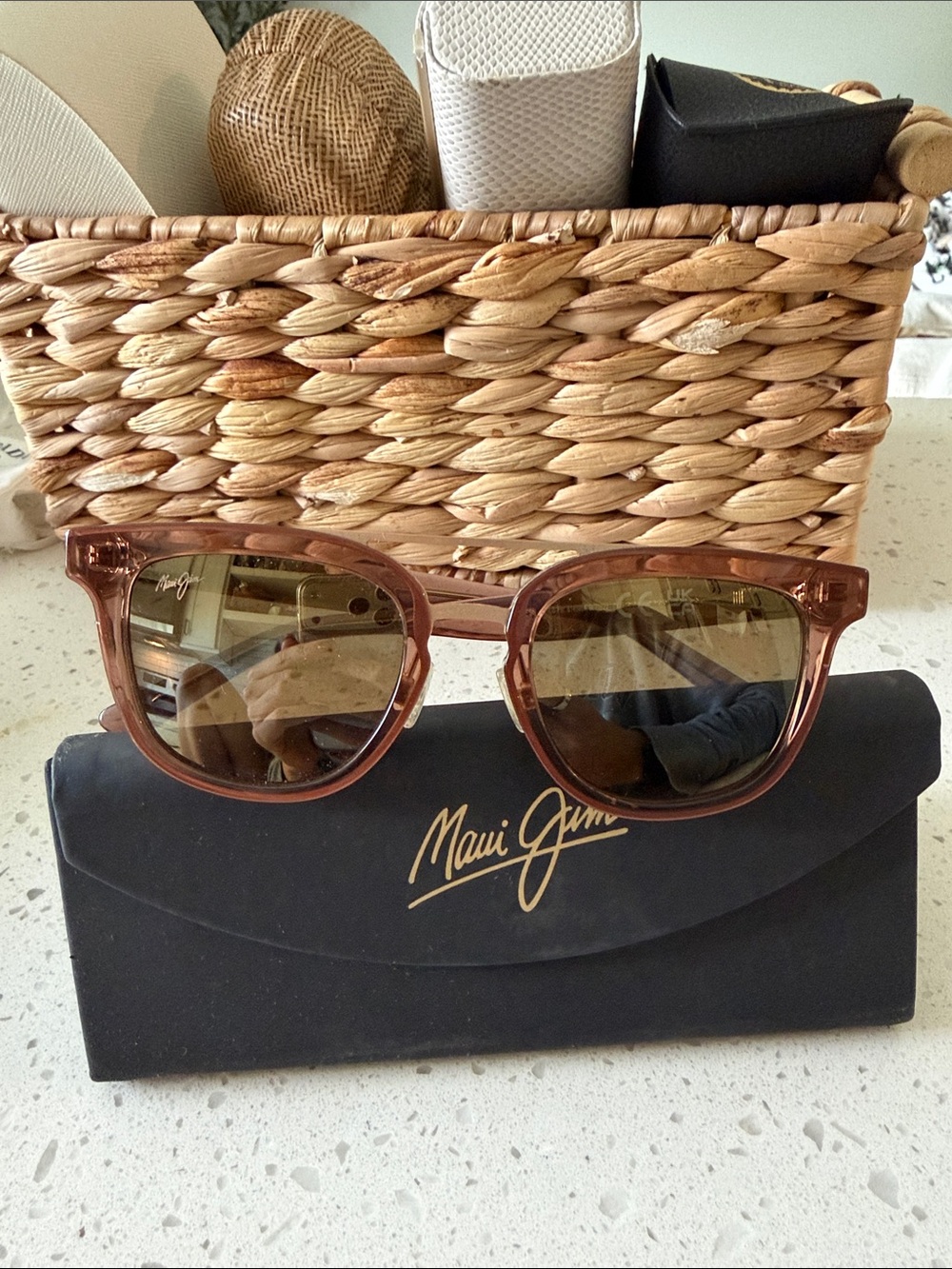 Maui Jim Translucent Brown Frame Sunglasses with Brown Lenses
